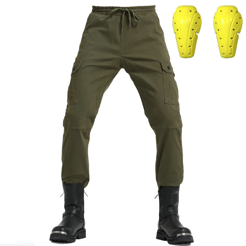Loong biker motocicleta montar pantalones hombres motocicleta multi-bolsa casual anti-caída pantalones tobillo-atado engranaje de protección motocicleta Pantalones