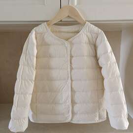 2025秋冬轻薄款儿童羽绒服短款男童女童宝宝中小童白鸭绒保暖内胆