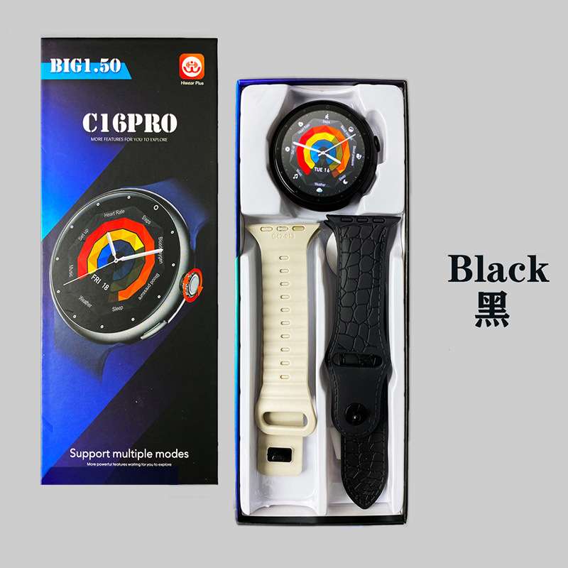 Smart Watch C16Pro Dual Strap Set Measures Heart Rate, Blood Pressure, Blood Oxygen, Sleep, Bluetooth Call, Cross-Border Hot Model