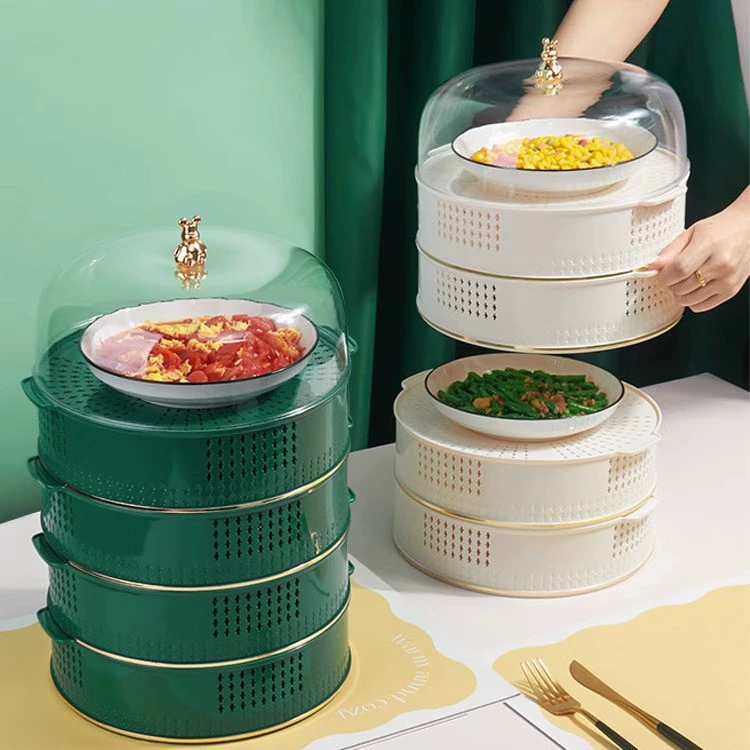 Пластиковая крышка Крышка для обеденного стола Крышка для еды Пыленепроницаемый Остаток еды Пыленепроницаемый Летостойкий Бытовой многослойный стеллаж для хранения Артефакт