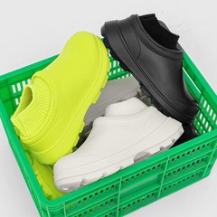 Cross-border large size women's cotton shoes work kitchen rain boots water shoes plain white sneakers nurse shoes knitted short tube rubber shoes 