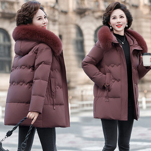 50-year-old mother winter western style fox fur collar padded cotton-padded jacket for middle-aged and elderly women winter short warm down jacket