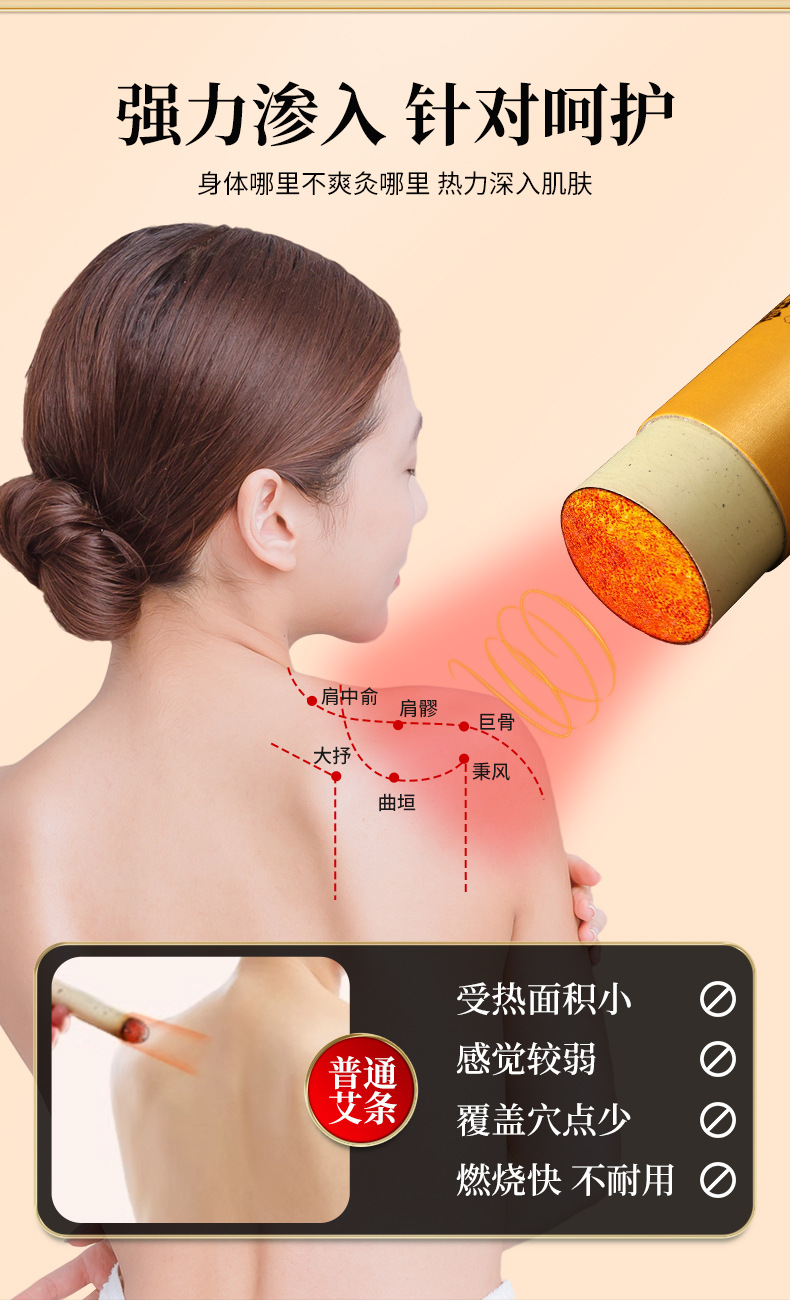 7cm Thunder Fire Moxa Stick Lei Huo Jiu Aged Mugwort Moxibustion Roll for Home Warming Therapy quality and texture