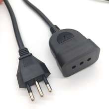 廠家批發定制智利插頭線 公母插頭插座意大利電源線 三芯歐標電線