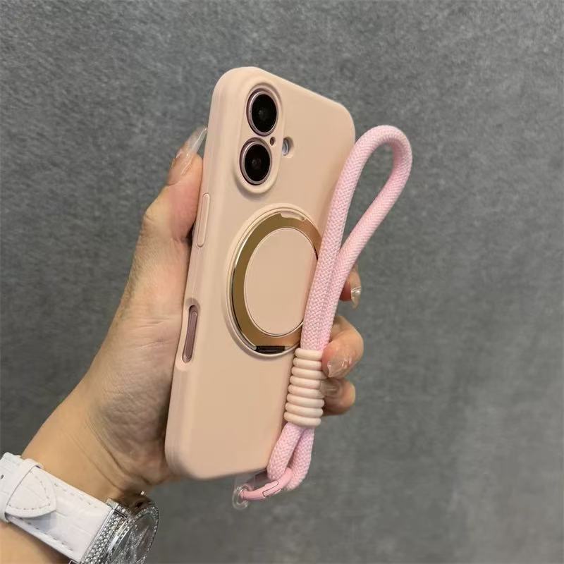 Soporte magnético 360 de color sólido simple para iPhone16ProMax/15 funda para teléfono móvil 13 Apple 14 cordón 16