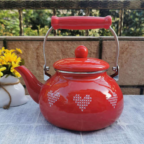 Factory direct supply thickened enamel 2.5L teapot, enamel pot, enamel pot, kettle, gas induction cooker available