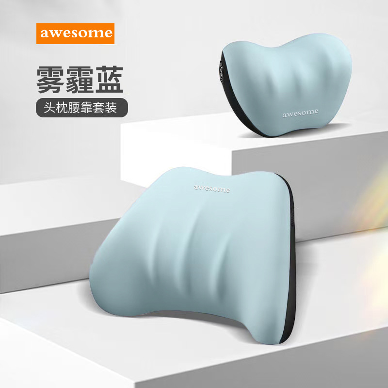 Car Headrest Lumbar Pillow Cushion Car Driving Backrest Car Waist Support Lumbar Neck Pillow Waist Support Pillow