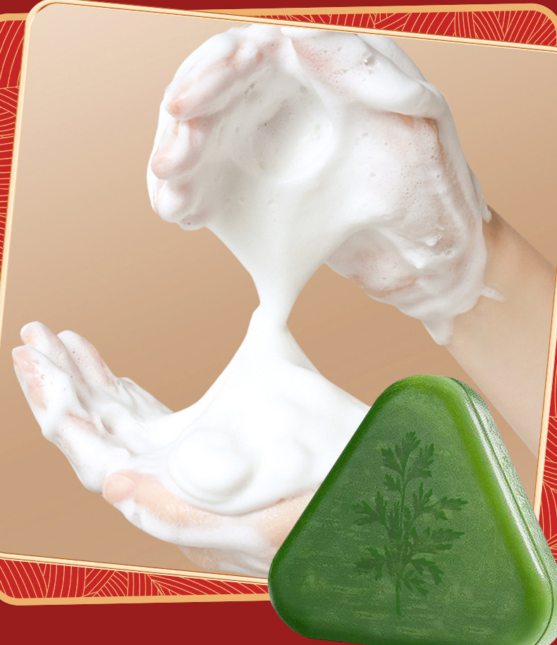 Polygonum Multiflorum Shampoo Soap with Processed Platycladus Arborvitae Leaves and Black Ganoderma Lucidum, Water-Cooled Soap, Handmade Soap, Fragrant Soap, Oil-Removing Shampoo,