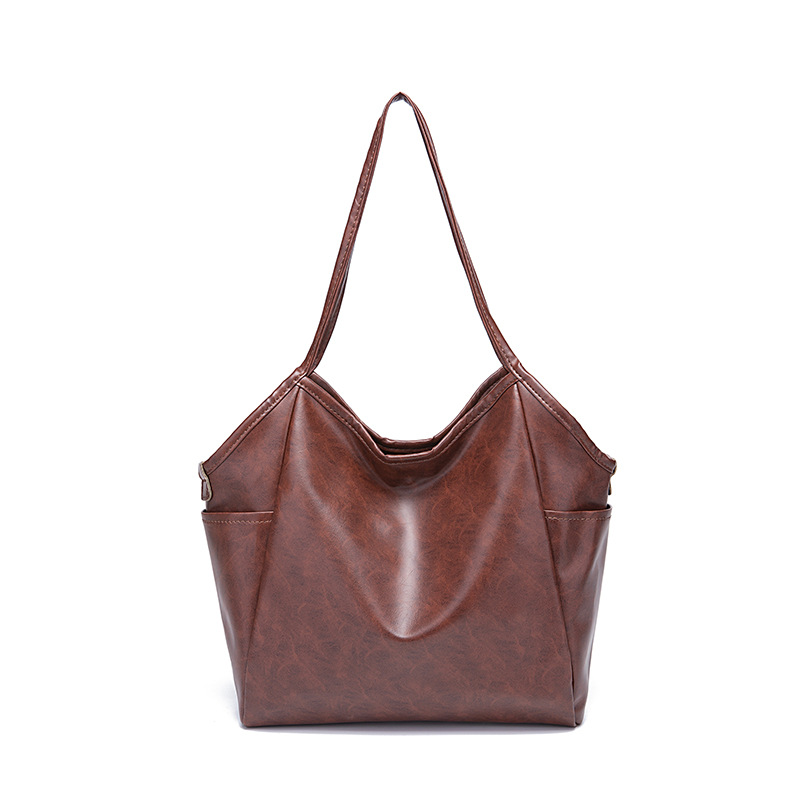 2023 Neue Ölwachspflanze Weiche Große Kapazität Eine Schulter Einfache Damentasche_voghion.com