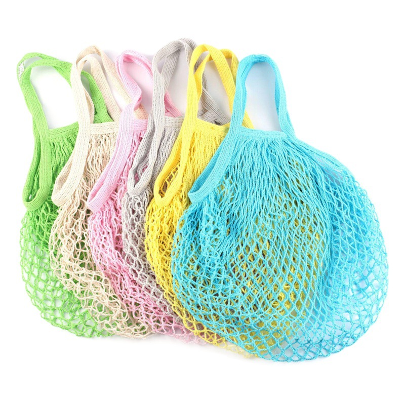 Bolsa de malla algodón orgánico reutilizable para frutas y verduras