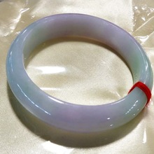 缅甸老坑冰种处理翡翠手镯春带彩手镯处理女款紫色玉石糯种春彩玉