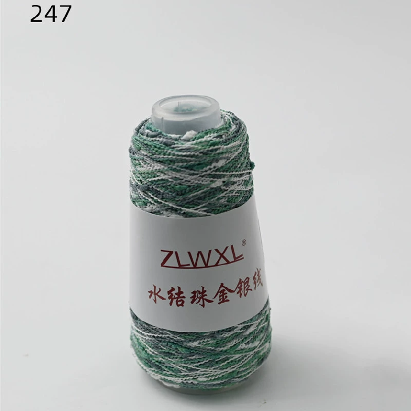 Woven silk threads handmade, 50 gram, gold and silver