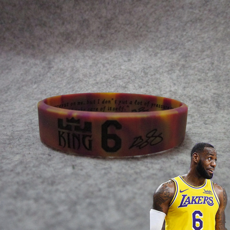 Basketball star Lakers No. 6 LeBlanc James Avatar widened sports bracelet silicone wristband fans Basketball star Lakers No. 6 LeBlanc James Avatar widened sports bracelet silicone wristband fans