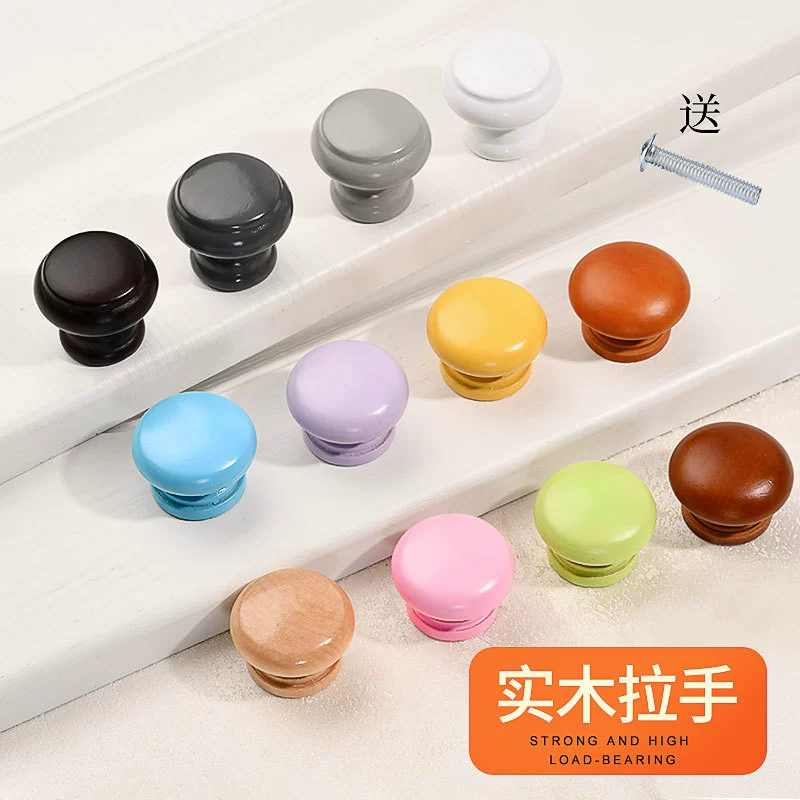 Кнопка ручка мебели фабрики сразу современный стиль твердой древесины домашний шкаф ящик шкафа Ручка одно отверстие деревянная ручка