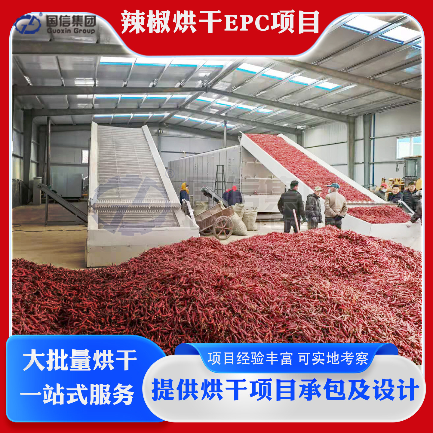 辣椒烘干机网带式 朝天椒工业辣椒蔬菜农产品烘干生产线加工项目