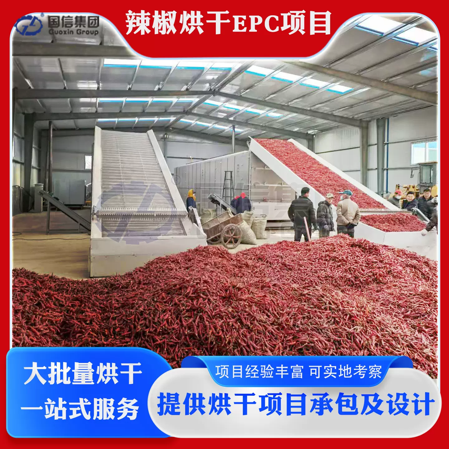 辣椒烘干机网带式 朝天椒工业辣椒蔬菜农产品烘干生产线加工项目