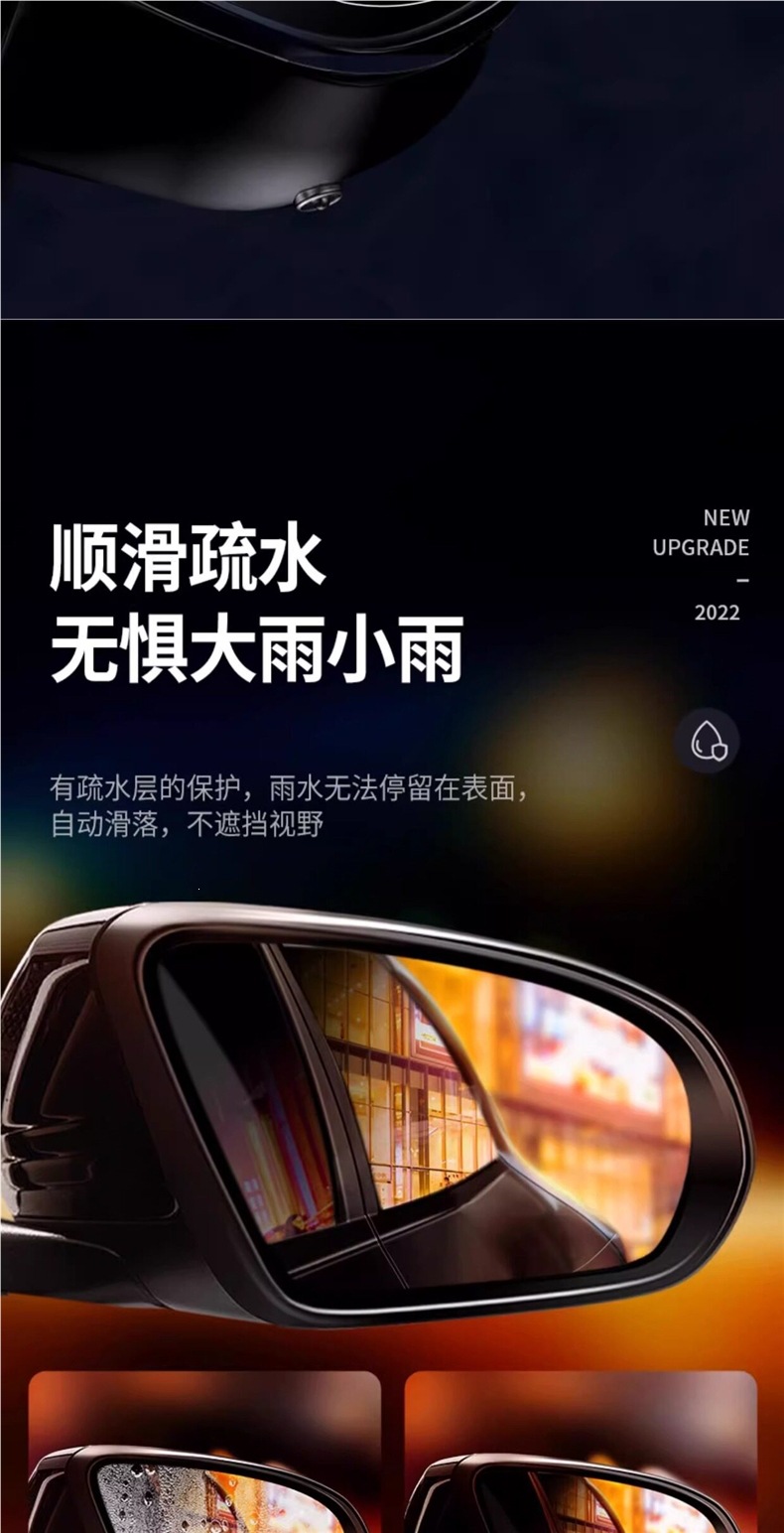 Rearview mirror rainproof film, anti-fog film for reversing mirrors, reflective car accessory, side window rainproof and waterproof anti-fog film