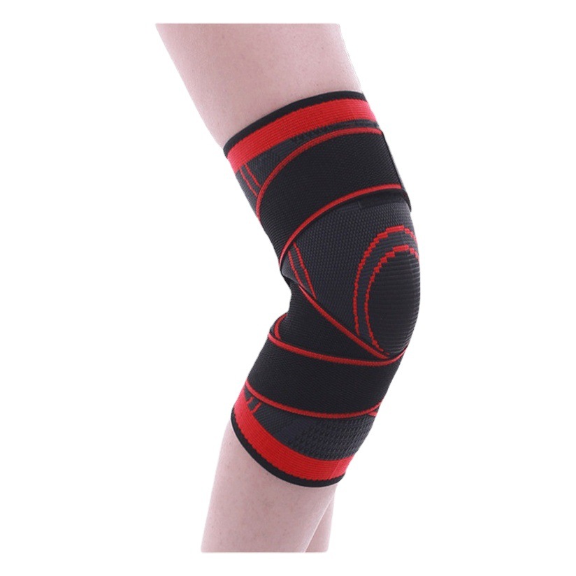 Deportes transpirable punto rodilla ciclismo baloncesto correr al aire libre doble presión correa de rótula cubierta doble fuerza