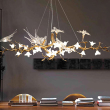 新中式餐厅吊灯创意个性艺术轻奢店铺商用茶室吧台设计师全铜灯具