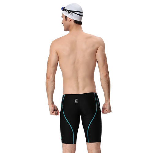 Yingfa swimming trunks professional five-point swimming trunks men's swimsuit mid-leg training fish scale pattern imitation shark skin quick-drying 9402