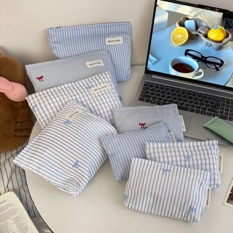 シンプルなリボン収納袋、旅行の必需品ライナーバッグ、化粧品バッグ、女性の大容量ポータブル化粧品収納袋|undefined