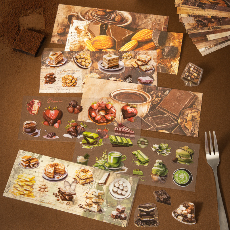 Material troquelado de material doble en caja de salsa de tomate para niñas, material de cuenta manual con tema de chocolate de caja de música sedosa e inteligente