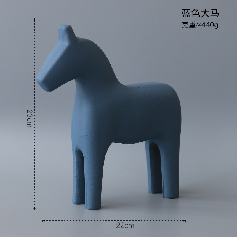 現代のシンプルなモランディ色の創意達拉木の木馬の置物の家庭の装飾品の客間のテレビの戸棚のお茶の数々の装飾|undefined