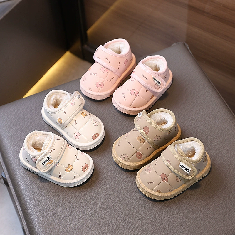 Плюс бархат утолщенные теплые снежные сапоги хлопчатобумажная обувь зимняя теплая обувь для детей