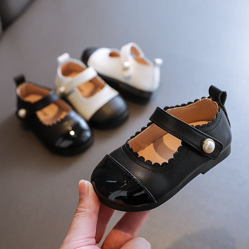 Baby Learning Shoes Soft Sole Princess Shoes for Girls and Toddlers, Size 15-30, Fall Single Shoes for Girls, Soft Leather Shoes