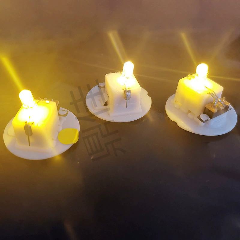 Мини DIY маленькая лампочка, кнопка, батарея, фонарь, светоизлучающие материалы ручной работы, светодиодные цифровые лампы, бусины, мигающий свет, украшение