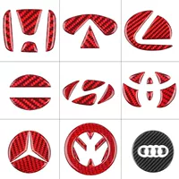 Подходит для Mercedes-Benz BMW Audi Mazda Volkswagen Lingzhi автомобиль рулевое колесо из углеродного волокна логотип автомобиля Настоящее углеродное волокно декоративные наклейки