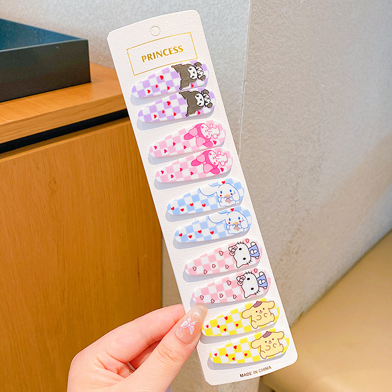 Clip de cabello auténtico para niños, clip de cabello rotos para chicas, clip de cabello no dañado, tarjeta de cabello de fresa, cartón de dibujos animados, clip de cabello lateral para bebés.