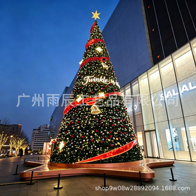 Large Frame Christmas Tree Outdoor Lighting Display for 4/6/10/12/ 15m Square Meters, Hotel and Shopping Mall Decoration Scene Setup