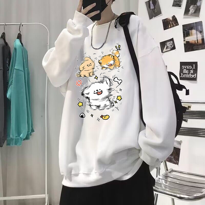 Men's Round Neck Sweatshirt, Long Sleeve, Simple Print, Casual Versatile Thin Cartoon Top, Street Vendor Supply, Various Prints Men's Round Neck Sweatshirt, Long Sleeve, Simple Print, Casual Versatile Thin Cartoon Top, Street Vendor Supply, Various Prints
