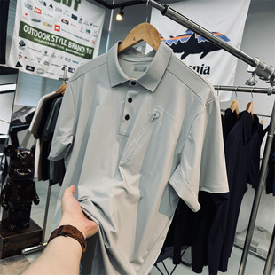 Replacement! Summer Men's Outdoor Laser-Cut Seamless Taped Sports Quick-Drying Breathable Casual Short-Sleeved Polo Shirt
