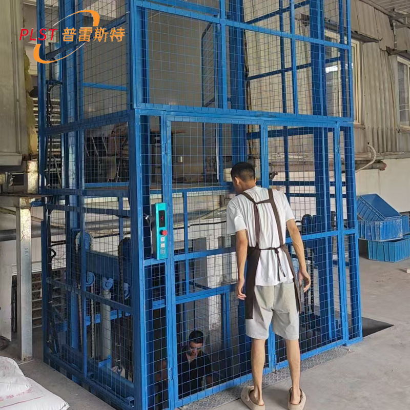 工場2階小型車間倉庫簡易集荷機工業昇降プラットフォームガイド式油圧昇降貨物エレベータ|undefined