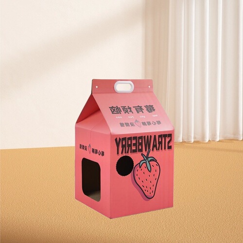 Origin creative milk carton cat bed foldable packaging cat scratch board cat house supports OME production