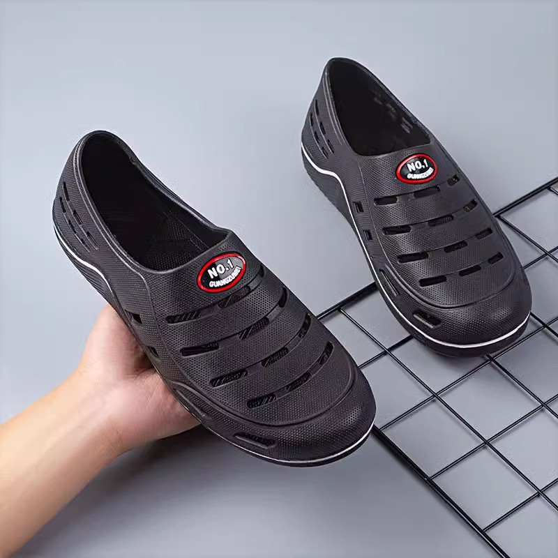 Sandals Men's Outwear Korean Style Thick Sole Non-slip Cave Shoes Fashionable Breathable Beach Shoes Toe Sandals Men's