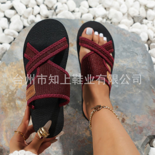 European and American Foreign Trade plus size Slippers Women Wish AliExpress New European and American Flat Casual Open Toe Beach Sandals Women's Shoes