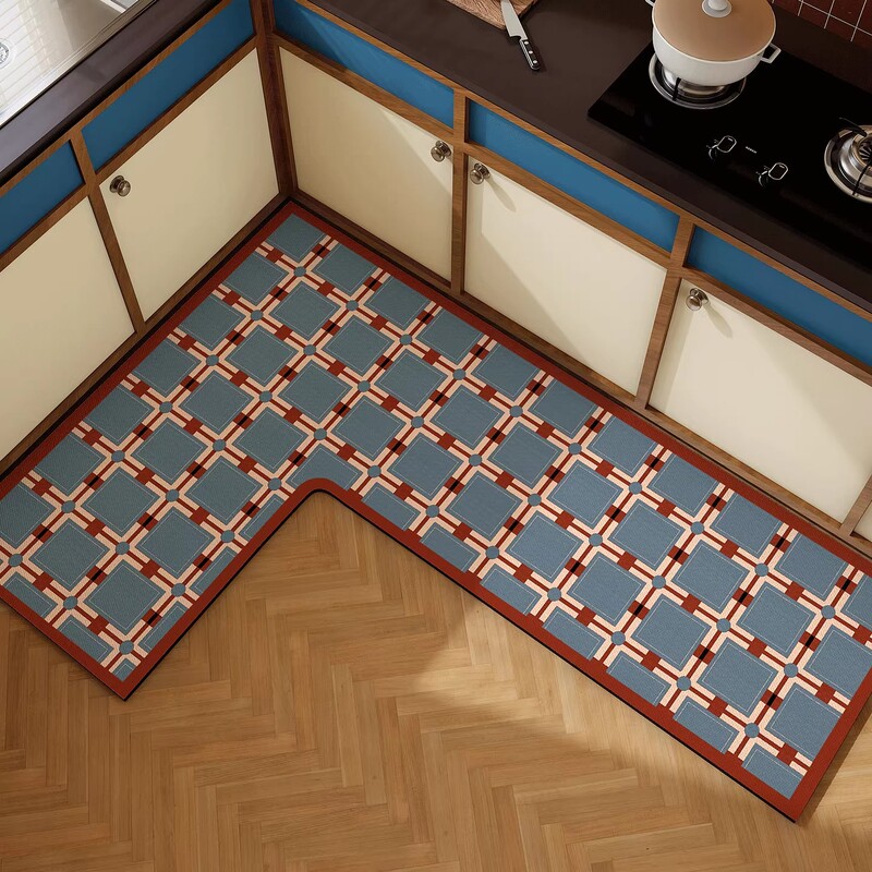 Retro Diatomaceous Earth L-Shaped Foot Mat for Kitchen Corners, Water-Absorbent, Non-Slip, Quick-Drying, Dirt-Resistant, Easy-Care Floor Mat Retro Diatomaceous Earth L-Shaped Foot Mat for Kitchen Corners, Water-Absorbent, Non-Slip, Quick-Drying, Dirt-Resistant, Easy-Care Floor Mat