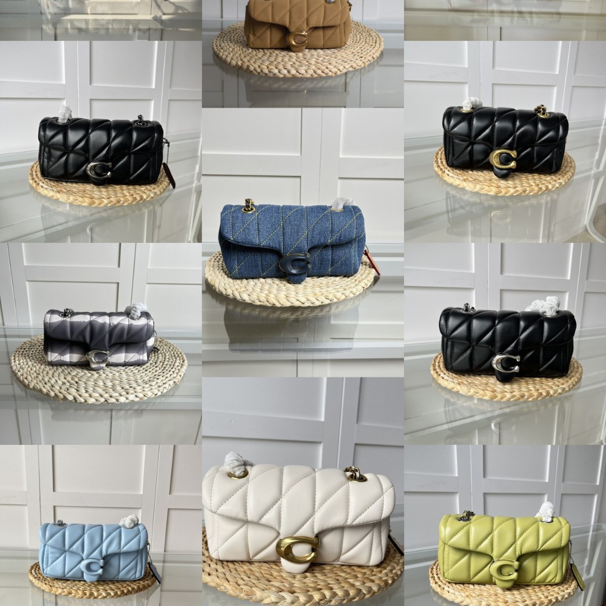 Qadın çiynində və çarpaz asılan dəri çanta, zəncirli