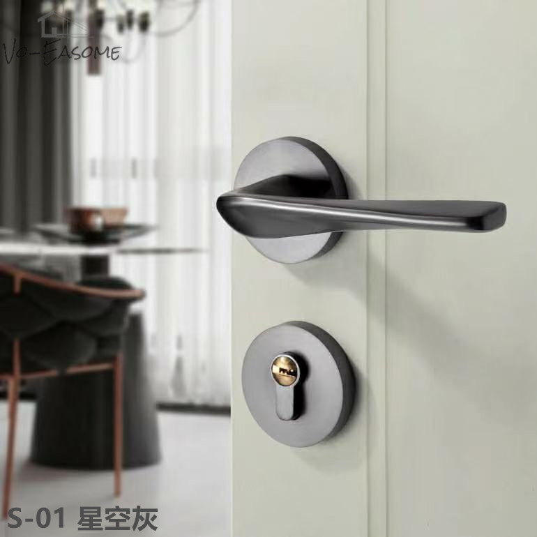 房间卧室门锁木门锁机械分体锁简约五金配件地吸门吸合页铰链工程