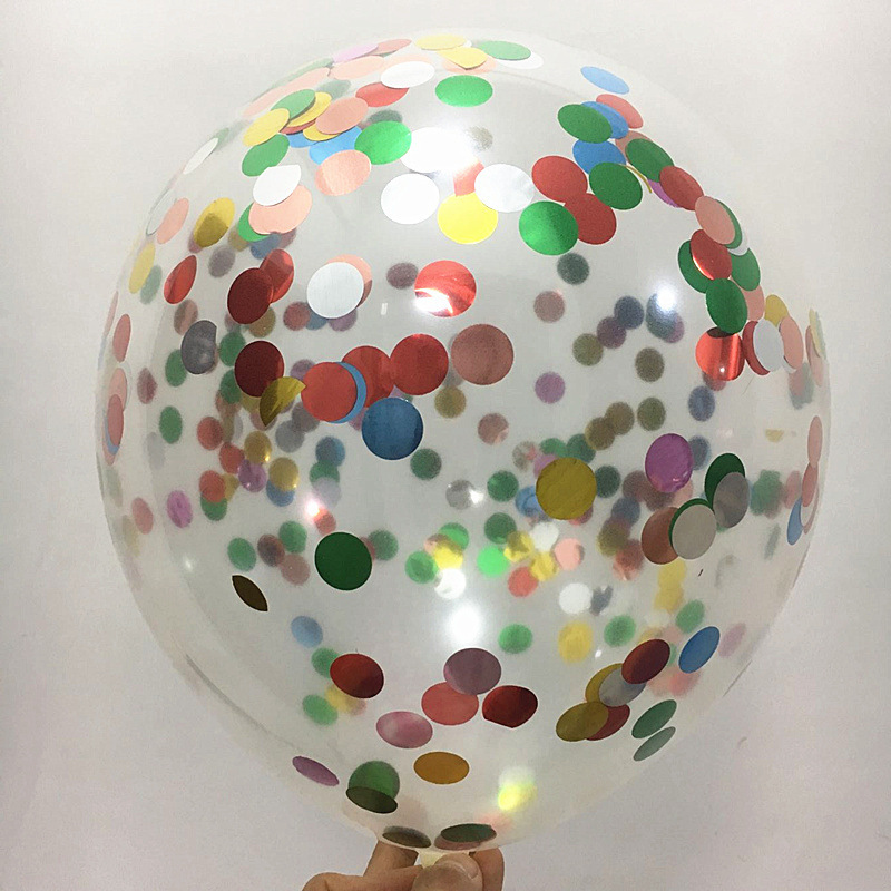 Globo Transparente de Lentejuelas de 12 Pulgadas de Látex para Día del Niño y Cumpleaños