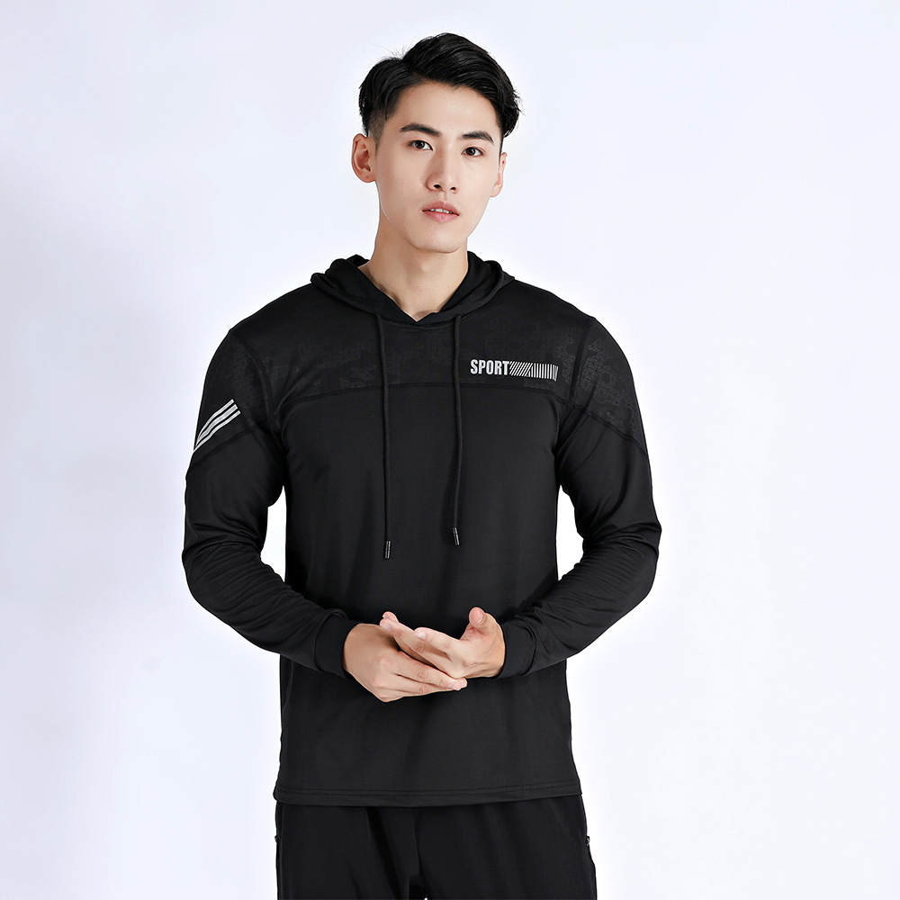 Sudadera con Capucha Deportiva de Manga Larga para Correr, Otoño e Invierno, Informal, Talla Grande, Ropa Deportiva para Hombre, Venta al por Mayor, Secado Rápido