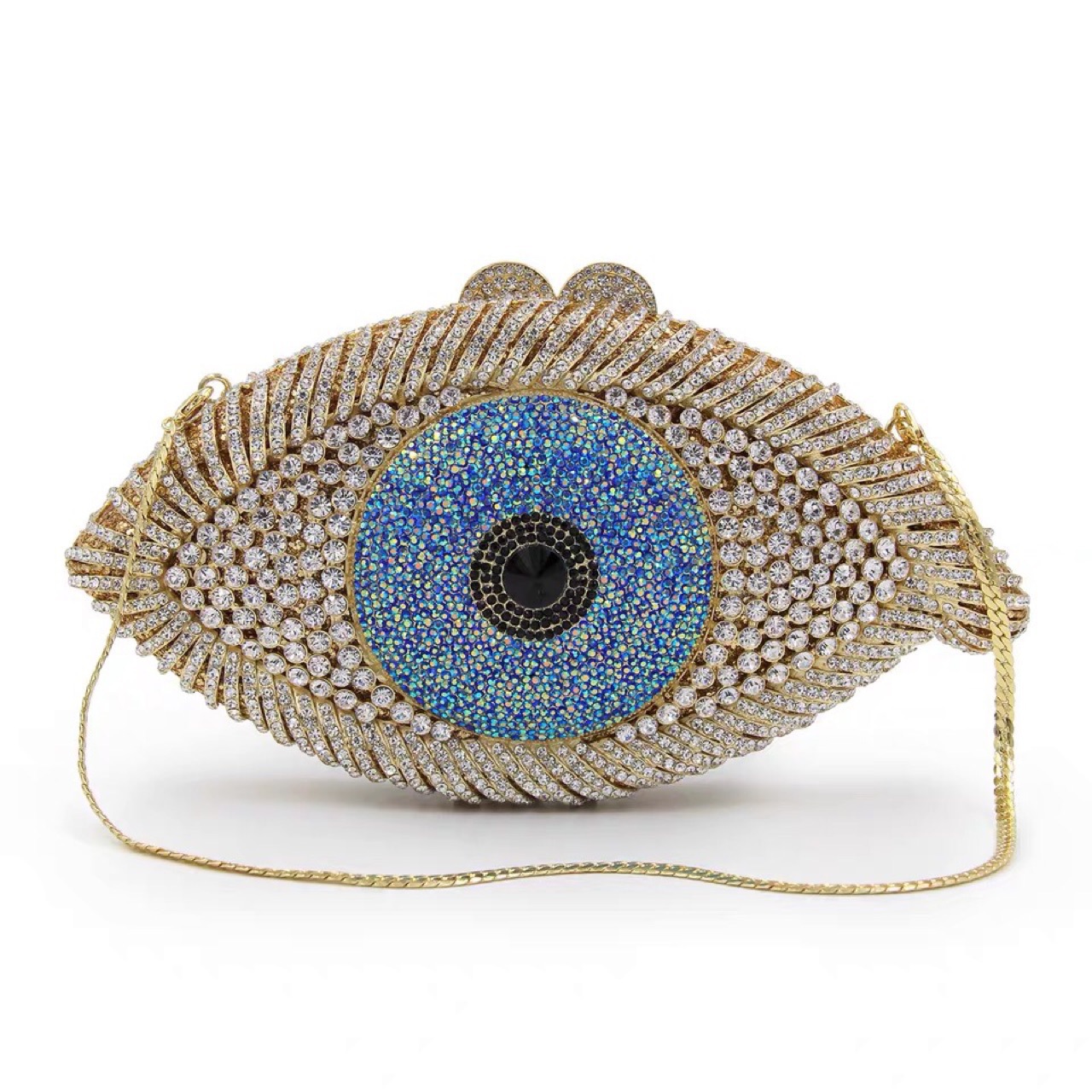 Bolsa de cena de diamantes con ojos, vestido de fiesta europeo y americano, bolso de mano de gemas, embrague de diamantes Bear