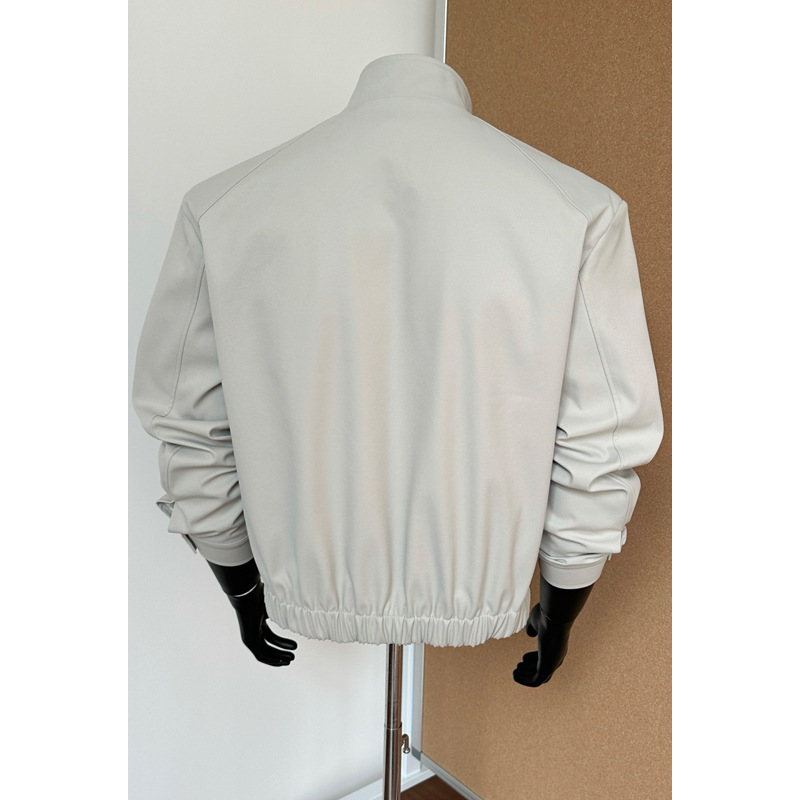 Cleanfit Deconstructed Three-proof For Men, Spring Trendy American-style Short Workwear Jacket With Stand-up Collar,_voghion.com