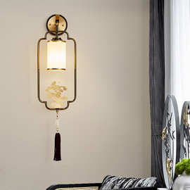 新中式壁灯卧室走廊床头灯中国风禅意书房茶室过道客厅背景墙灯具