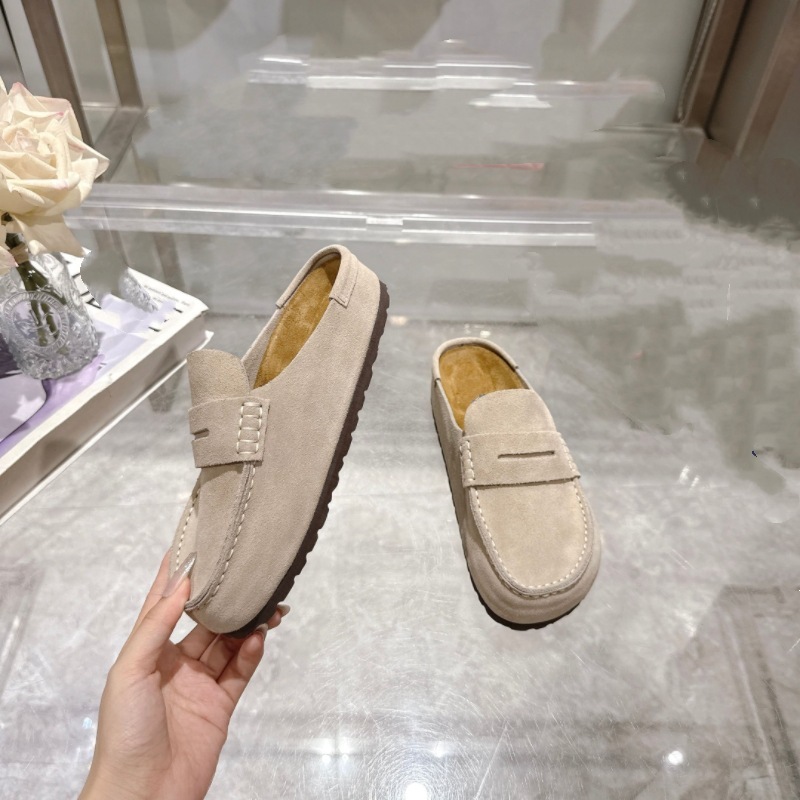情侣款男款女款真皮女士套脚乐福鞋豆豆鞋一脚蹬懒人鞋潮凉鞋拖鞋|undefined