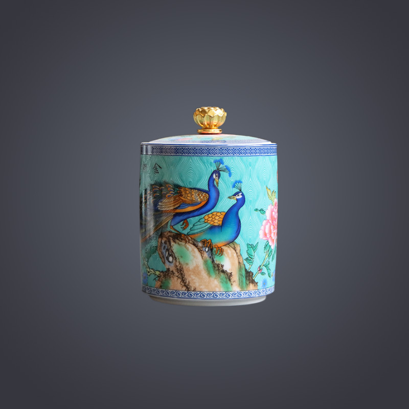 Latas de té esmaltadas Latas de té selladas de cerámica Regalos para el hogar de oficina Latas de almacenamiento Pu'er Latas de té al por mayor personalizadas