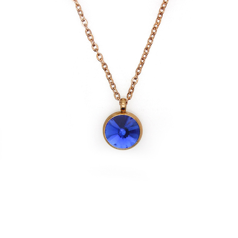 HC531 Light Blue+Rose Golden Flat Cross
